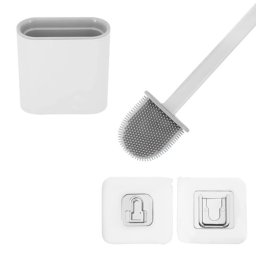 Ruhhy Slim Szilikon WC Kefe Higiénikus Tartóval - Modern Fürdőszobai Szett