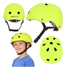 Trike Fix gyermek biciklis sisak állítható LED S 48-54cm élénk zöld