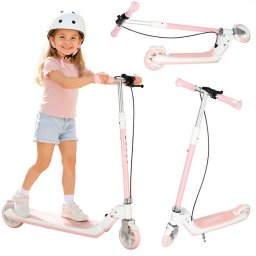 TRIKE FIX kétkerekű gyermek roller, LED, összecsukható, dupla fék, rózsaszín