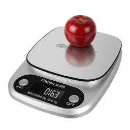 Ruhhy 5kg konyhai mérleg, 0,1g pontosság, rozsdamentes acél, tára funkció