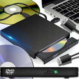 Külső CD/DVD író+olvasó CD írás-olvasás 24x, DVD írás-olvasás 8x, RT