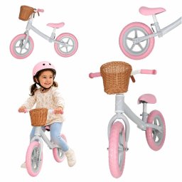 Trike Fix Balance futóbicikli kosárral, rózsaszín
