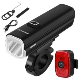 Trizand 1000lm LED kerékpár lámpa szett, első és hátsó, USB-C, Power Bank