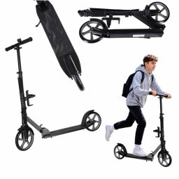Trike Fix városi roller, összecsukható, 200 mm-es kerekekkel, fekete és szürke