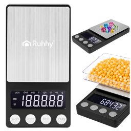 Ruhhy precíziós zsebmérleg 500g/0.01g - ékszer, konyha, labor, fekete