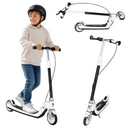 TRIKE FIX kétkerekű gyermek roller, LED, összecsukható, dupla fék, fekete