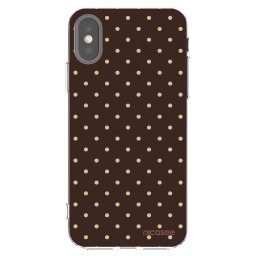 Átlátszó szilikon tok az alábbi mobiltelefonokra Apple iPhone X/XS - Vanilla Dots & Chocolate