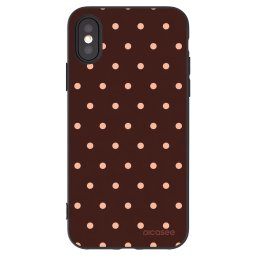Fekete szilikon tok az alábbi mobiltelefonokra Apple iPhone X/XS - Peach Dots & Chocolate