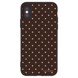 Fekete szilikon tok az alábbi mobiltelefonokra Apple iPhone X/XS - Vanilla Dots & Chocolate