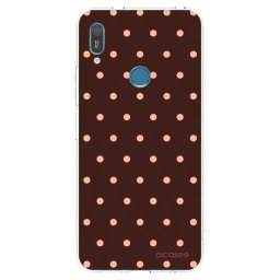 Átlátszó szilikon tok az alábbi mobiltelefonokra Huawei Y6 2019 - Peach Dots & Chocolate