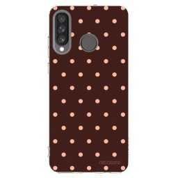 Átlátszó szilikon tok az alábbi mobiltelefonokra Huawei P30 Lite - Peach Dots & Chocolate