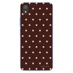 Átlátszó szilikon tok az alábbi mobiltelefonokra Xiaomi Redmi 7A - Peach Dots & Chocolate