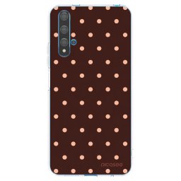 Átlátszó szilikon tok az alábbi mobiltelefonokra Huawei Nova 5T - Peach Dots & Chocolate
