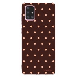 Átlátszó szilikon tok az alábbi mobiltelefonokra Samsung Galaxy A71 A715F - Peach Dots & Chocolate
