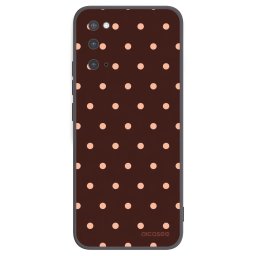 Fekete szilikon tok az alábbi mobiltelefonokra Samsung Galaxy S20 G980F - Peach Dots & Chocolate