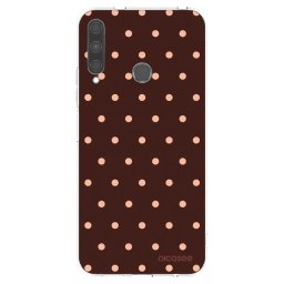 Átlátszó szilikon tok az alábbi mobiltelefonokra Huawei P40 Lite E - Peach Dots & Chocolate