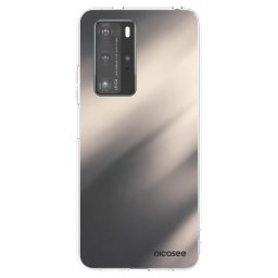 Átlátszó szilikon tok az alábbi mobiltelefonokra Huawei P40 Pro - Smoky Beige
