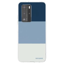 Átlátszó szilikon tok az alábbi mobiltelefonokra Huawei P40 Pro - Coastal Blue