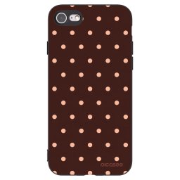 Fekete szilikon tok az alábbi mobiltelefonokra Apple iPhone SE 2020 - Peach Dots & Chocolate