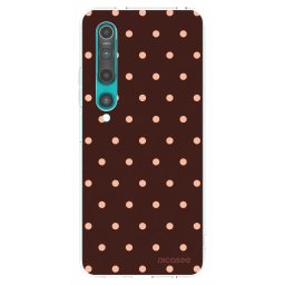 Átlátszó szilikon tok az alábbi mobiltelefonokra Xiaomi Mi 10 - Peach Dots & Chocolate
