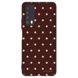Fekete szilikon tok az alábbi mobiltelefonokra Huawei P Smart 2021 - Peach Dots & Chocolate