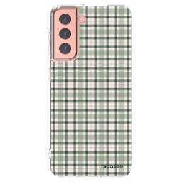 Átlátszó szilikon tok az alábbi mobiltelefonokra Samsung Galaxy S21 5G G991B - Sage Tartan