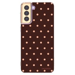 Átlátszó szilikon tok az alábbi mobiltelefonokra Samsung Galaxy S21+ 5G G996F - Peach Dots & Chocolate