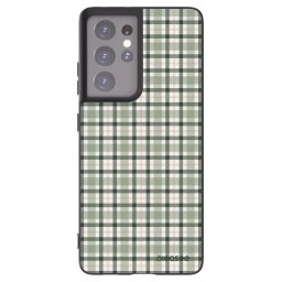 Fekete szilikon tok az alábbi mobiltelefonokra Samsung Galaxy S21 Ultra 5G G998B - Sage Tartan