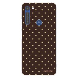Átlátszó szilikon tok az alábbi mobiltelefonokra Motorola Moto G8 - Vanilla Dots & Chocolate