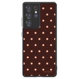 ULTIMATE CASE Samsung Galaxy S21 Ultra 5G G998B - készülékre - Peach Dots & Chocolate