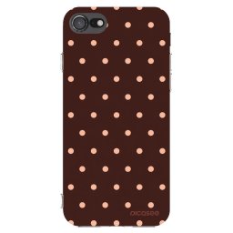 Átlátszó szilikon tok az alábbi mobiltelefonokra Apple iPhone SE 2022 - Peach Dots & Chocolate