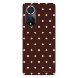 Átlátszó szilikon tok az alábbi mobiltelefonokra Huawei Nova 9 SE - Peach Dots & Chocolate