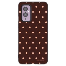 Fekete szilikon tok az alábbi mobiltelefonokra OnePlus 9 - Peach Dots & Chocolate