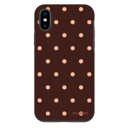Fashion Case Apple iPhone X/XS - Peach Dots & Chocolate