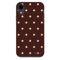 Fashion Case Apple iPhone XR - Peach Dots & Chocolate