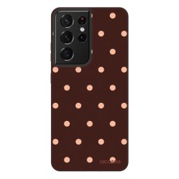 Fashion Case Samsung Galaxy S21 Ultra 5G G998B - Peach Dots & Chocolate