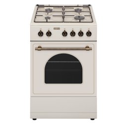 EVIDO FREE GE55C gáztűzhely, rusztikus design, 50x55 cm, elektromos sütő, 48 l, bézs/bronz