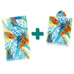 Strandkészlet SUMMER FRESH – Fürdőlepedő 100×180 cm és poncsó 80×145 cm, színes