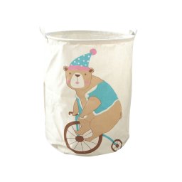 Játék- és ruhakosár mintás CIRCUS BEAR 35x45 cm, krémszínű