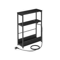 Tárolóasztal fiókkal és USB porttal, NEXIVO, fekete