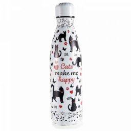 Macskás duplafalú fémpalack / thermo kulacs 500 ml