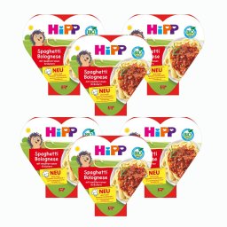 HiPP BIO Bolognai spagetti mediterrán fűszerekkel 12 hó+ (6x250 g) - tálcás menü