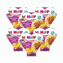 HiPP BIO Betűtészta bolognai szósszal 12 hó+ (6x250 g) - tálcás menü