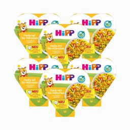 HiPP BIO Rizs zöldségekkel és csirkehússal 12 hó+ (6x250 g) - tálcás menü