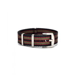 WB Original prémium Nato óraszíj, fekete/piros/zöld, 22mm
