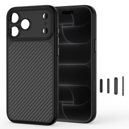Tech-Protect Magcam Apple iPhone 18 Pro / 17 Pro tok, MagSafe, Carbon minta, fekete