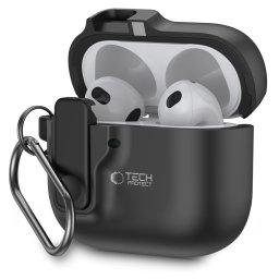 Tech-Protect Slim Hook Apple Airpods 5 / Airpods 4 tok, karabinerrel, fekete