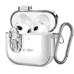 Tech-Protect Slim Hook Apple Airpods 5 / Airpods 4 tok, karabinerrel, átlátszó