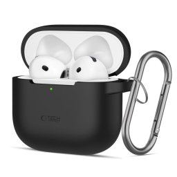 Tech-Protect Silicone Hook Apple Airpods 5 / Airpods 4 tok, karabinerrel, szilikon, fekete