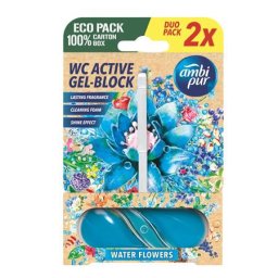 AMBI PUR WC tisztító blokk, 2x45 g, AMBI PUR, vízi virágok